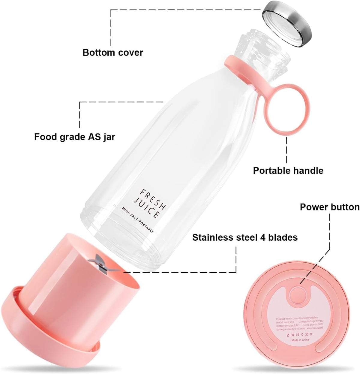 KitchenWala™ Mini Turbo Smoothie Juicer (Electric & Blender)