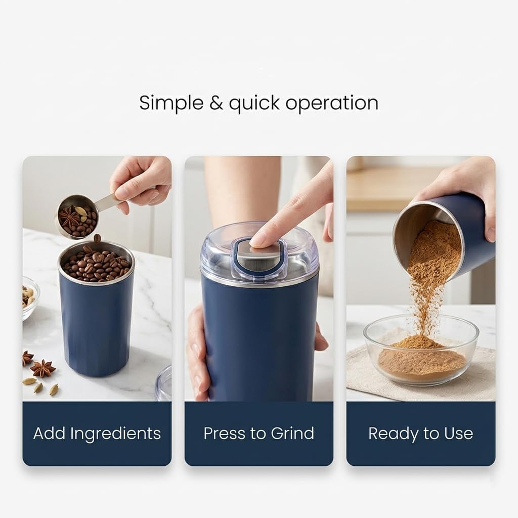 KitchenWala™ Stainless Steel Mini Electric Grinder