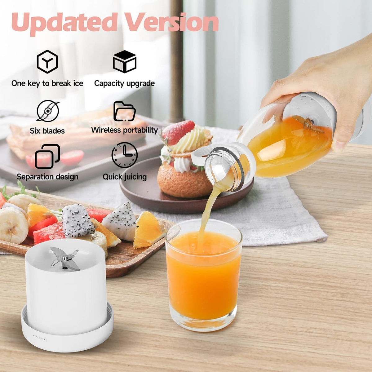 KitchenWala™ Mini Turbo Smoothie Juicer (Electric & Blender)
